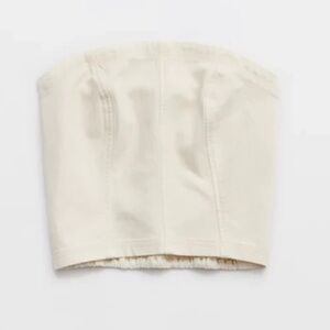 Aerie Soft Landing Corset Tube Top (yellow cream) Size Medium
